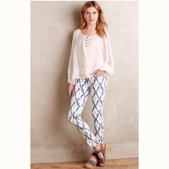 PAIGE Jeans Verdugo Ultra Skinny Jean Alexandria Ikat Blue White Aztec Print 26 - Picture 12 of 15